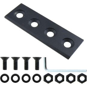 80mm/3.15inch Barn Door Track Connector Sliding Door Hardware Metal Splicing Plate Repair Fastener Ferrous Metal Splice Suitable for Sliding Barn Door Track and TV Wall Hanger and Closet Door
