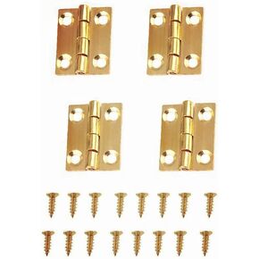 Liyafy 1 Inch Butt Hinges for Cupboard Cabinet Home Furniture Hardware Door Folding Butt Hinge Copper Tone 4 Pcs