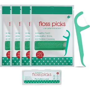 Mint Dental Floss Picks,Tooth Picks Flossers for Adults，600 Count with a Portable Travel Cases Floss