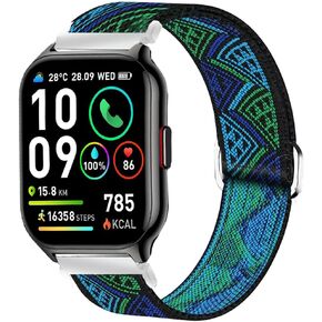 Compatible for SKG V7-2 Smart Watch Bands, Stretch Elastics Nylon Adjustable Replacement Strap Accessories for Men & Women Compatible for SKG V7-2 1.95" Smart Watch