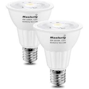 E17 LED Bulb 6W(60 Watt Equivalent), Intermediate Base Spotlight Bulb, Warm White 3000K, E17 Reflector R14 Bulb for Curio Cabinet, Non-Dimmable, Pack of 2