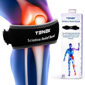 TENEX Sciatica Relief Band – Ultra-Comfortable, Single-Band, Non-Slip Sciatic Nerve Brace, Targets UB40 Acupoint for Immediate, Effective Sciatica Pain Relief, Ideal for Daily Use, Unisex