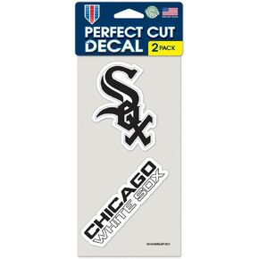 Wincraft MLB Chicago White Sox Decal4x4 Perfect Cut Set of 2 Decals, Team Colors, One Size