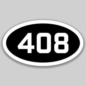 408 Area Code Sticker California San Jose Campbell Gilroy City Pride Love | 5-Inches by 3-Inches | Premium Quality Vinyl UV Resistant Laminate PD2391