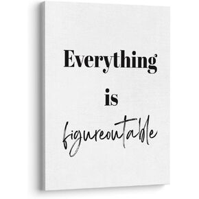XWELLDAN Everything is Figureoutable Sign Office Wall Art Decor, Inspirational Motivational Wall Art Decor for Office, Office Artwork Wall Decor, Office Wall Decor, 11x14, Framed（boho）