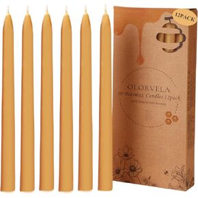 Beeswax Candles Beeswax Taper Candles Hand-Rolled Pure Beeswax Candlesticks Natural Beeswax Tapers(7 Pair,Christmas Colors, Each Burns 5 Hours)