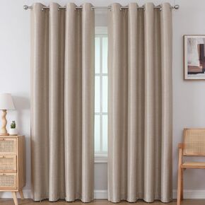 Blackout Curtains, Set of 2 Window Curtain Panels, Grommet Curtains for Living Room Bedroom Window - Thermal Insulated and Room Darkening (W52 x L63 Inch, 2 Panels, Coffee)