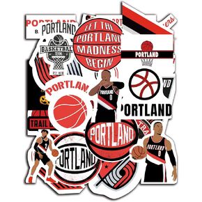 26 PCS Portland Stickers Vinyl Trail Blazers Stickers Pack Basketball Stickers for Water Bottle, Laptop, Bicycle, Computer, Motorcycle, Travel Case, Car Decal Decoration Sticker 2-2.5 inches