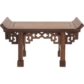 POPETPOP Chinese Wooden Carved Base Antique Display Stand Wood Vase Plants Flower Pot Buddha Statue Fish Bowl Pedestal for Home Office Decor S
