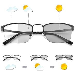 Photochromic Transition Progressive Multifocus Reading Glasses Spring Hinges UV400 Sunglasses Anti Glare Sun Readers