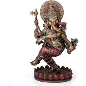 Veronese Design 8 1/4 Inches Dancing Ganesha Hindu God Idol Cold Cast Resin Statue Bronze Finish