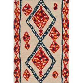 SAFAVIEH Aspen Collection 4' x 6' Ivory/Multi APN702A Handmade Moroccan Boho Tribal Wool Area Rug