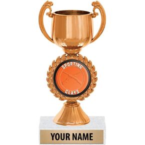 6.5" Bronze Sporting Clays Trophies, Custom Chaplet Cup Sporting Clays Trophy Award Prime