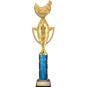Crown Awards 14.25" Chicken Wing Contest Trophies, Chicken Trophy with Gold Cup and Custom Engraving Prime