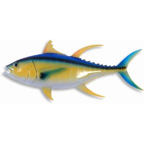 LX Hand Painted 12" Yellow Fin Tuna Salt Water Game Fish Wall Mount Decor Plaque