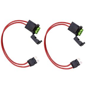 2Pcs 32V 16 AWG Specialized Car Fuse Holder Connector 30A, Standard ATO Blade Type Fuse holder for Standard ATM Fusebox Panels, with 2Pcs 30A Fuses,11.5 Inch(30A)