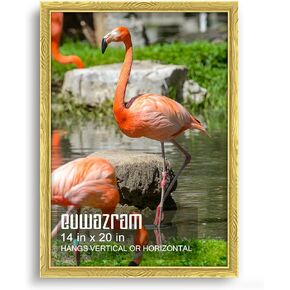 Ornate Gold 14x20 Frame - Single Frame, 14 x 20 Poster Frame for Artwork, Puzzles, Photos and Movie Posters Picture Frames