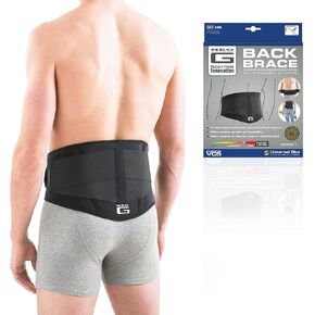 Neo G Back Brace with Power Straps - Support For Lower Back Pain, Muscle Spasm, Strains, Arthritis, Injury Recovery, Rehabilitation - Adjustable Compression - Class 1 Medical Device - One Size - Black