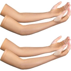 2 Pairs Arm Skin Protection Sleeves Arm Protectors for Thin Skin and Bruising Compression Sleeves Washable Arm Sleeves