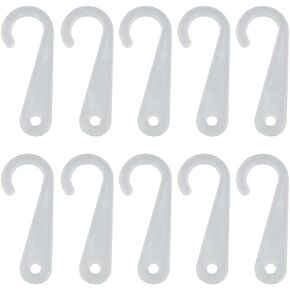 lasenersm 100 Pieces Sock Display Hooks Plastic J-Hooks Hanger Sock Display Hanger Plastic Hosiery Hook for Sock Hat, Semitransparent