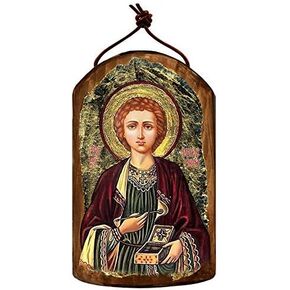 G. Debrekht Saint Panteleimon Icon Wooden Ornament