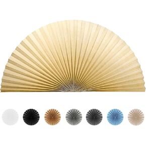 Half Circle Window Shade Self Adhesive Arch Window Shade for Circle Window Light Filtering No Drill Arched Semi Circle Half Moon Pleated Window Covering for Living Room (1, Beige, 36x18inch)