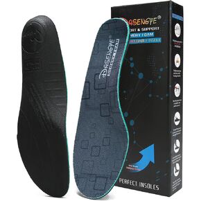 Wear or Heat Moldable Plantar Fasciitis Insoles NOT Much Cushion for Feet Pain Relief Orthopedic Arch Support Insoles Mens or Womens Foot Standing All Day Men Size 9-9.5 Women Size 10.5-11 Blue
