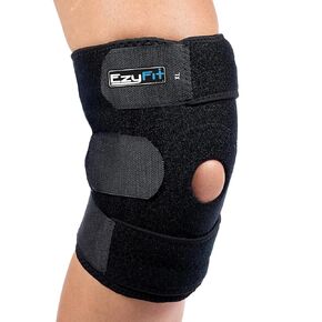 EzyFit Knee Brace - Adjustable Support for Arthritis, ACL Meniscus Tear & Knee Pain Relief or Injury Recovery - Plus Dual Side Stabilizers for Men & Women - Large Size - 14" - 17"