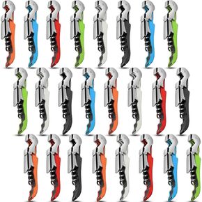6 Pieces wine key wine opener Professional Waiter Corkscrews Stainless bottle opener Fold Serrated Foil Cutter Key for Family, Company Party,Bars,Restaurants(black)