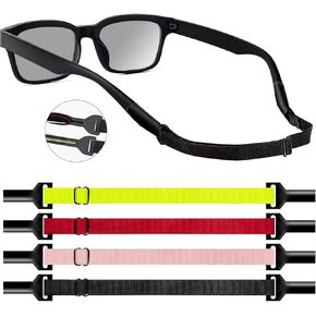 Baby Glasses Straps 4 Pieces Adjustable Eyeglasses Straps Kids Glasses Strap Toddler Glasses Straps for Boys and Girls 0-3 Years Black Sunglasses Straps (5-8 Inches) 1