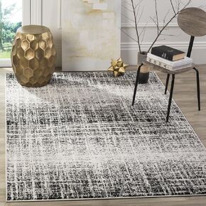 سجادة SAFAVIEH Adirondack Collection - 3' x 5'، عاجي وأسود، تصميم تجريدي حديث، لا يتساقط ويسهل العناية به، مثالي للمناطق ذات حركة المرور العالية في المدخل، وغرفة المعيشة، وغرفة النوم (ADR116B) in Saudi Arabia