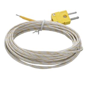 MECCANIXITY K-Type Thermocouple Wire with Miniature Mini Connectors Braided PVC Insulation Up to 200°C/392°F 16 Ft for Thermocouple Probe Temperature Sensor
