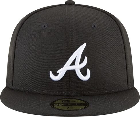 New Era 59Fifty Hat MLB Basic Atlanta Braves Black/White Fitted Baseball Cap (7 1/2) in Saudi Arabia