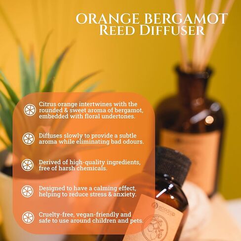 Ecodrop Lavender Reed Diffuser Set - 3.38 Fl Oz | Relaxing & Calm Scented Aromatherapy Fragrance Oil, Glass Bottle & 6 Wooden Reed Sticks Set | Home Spa Gift for Living Room, Bathroom & Bedroom Aroma in Saudi Arabia