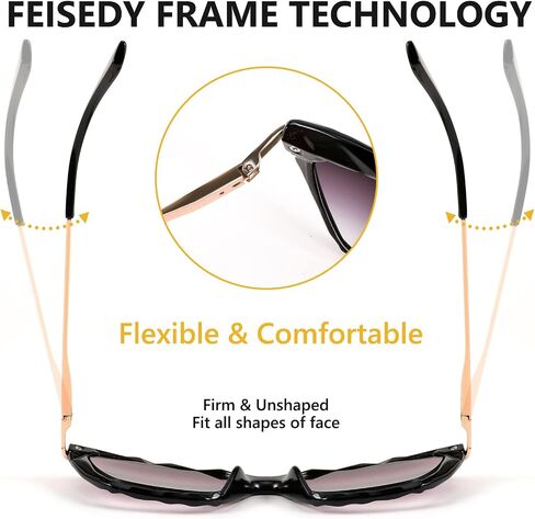 FEISEDY Vintage Cat Eye Reading Sunglasses Full Lens Women Sun Reader Glasses Spring Hinges B2896 in Saudi Arabia