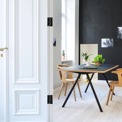 4 قطع مفصلات أبواب مقاس 3 بوصات، مفصلات نافذة سوداء، أثاث منزلي، مفصلات أبواب من الفولاذ المقاوم للصدأ، مفصلات داخلية وخارجية مع براغي in Kuwait