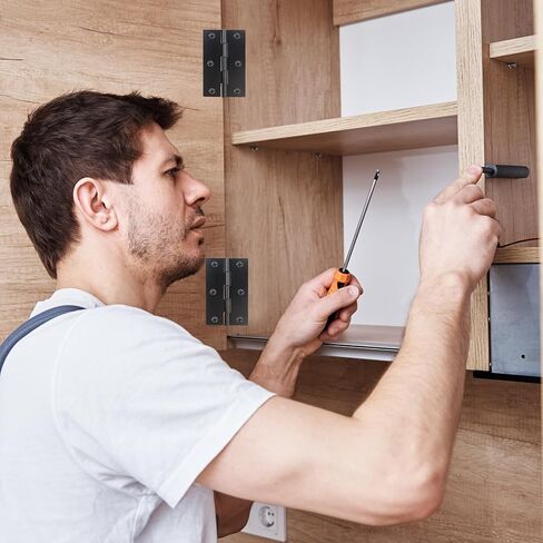 4 قطع مفصلات أبواب مقاس 3 بوصات، مفصلات نافذة سوداء، أثاث منزلي، مفصلات أبواب من الفولاذ المقاوم للصدأ، مفصلات داخلية وخارجية مع براغي in Kuwait