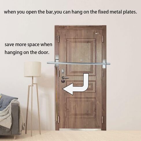 Security Door Bar Door Stopper Door Barricade Security Bar Home Defense Security Devices for Front Door-44 inch in Kuwait