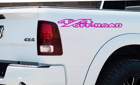 2 x Black 4X4 Off Road OutlineSingle Color Vinyl decals Fits Dodge Ram in Saudi Arabia