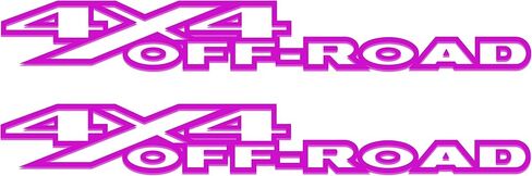 2 x Black 4X4 Off Road OutlineSingle Color Vinyl decals Fits Dodge Ram in Saudi Arabia