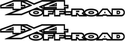 2 x Black 4X4 Off Road OutlineSingle Color Vinyl decals Fits Dodge Ram in Saudi Arabia