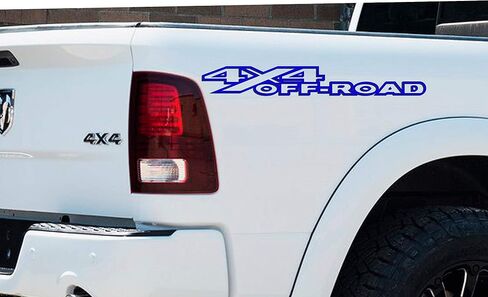 2 x Black 4X4 Off Road OutlineSingle Color Vinyl decals Fits Dodge Ram in Saudi Arabia
