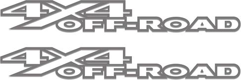 2 x Black 4X4 Off Road OutlineSingle Color Vinyl decals Fits Dodge Ram in Saudi Arabia