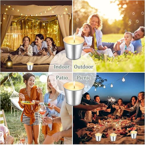 MTLEE 32 Pcs Citronella Candles Outdoor Indoor 2.2 oz Natural Scented Citronella Candles Citronella Bucket Lemongrass Soy Wax Jar Candles for Outside Patio Yard Balcony Porch Camping BBQ Backyard in Saudi Arabia