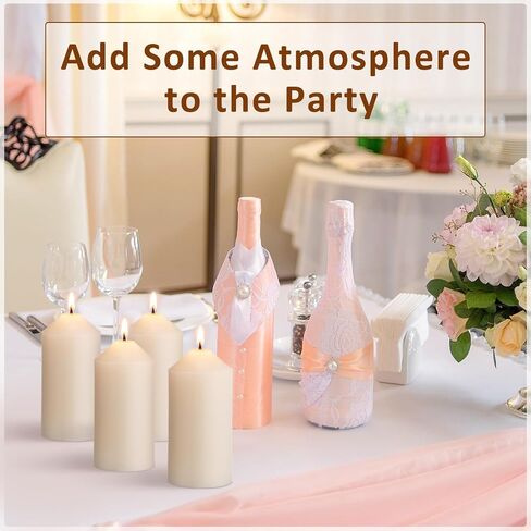 MTLEE Set of 40 Ivory Pillar Candles 2x4 Inch Dripless Unscented Candle Bulk Large Clean Burning Smokeless Dinner Candles Long Burning Decorative Candles for Home Wedding Party Spa Bath in Saudi Arabia