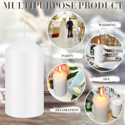 مجموعة MTLEE مكونة من 40 شمعة عمود عاجية مقاس 2 × 4 بوصة غير معطرة بدون قطرات، شموع عشاء كبيرة نظيفة وحرق بدون دخان، شموع تزيينية طويلة الاحتراق للمنزل وحفلات الزفاف وحمام السبا in Saudi Arabia