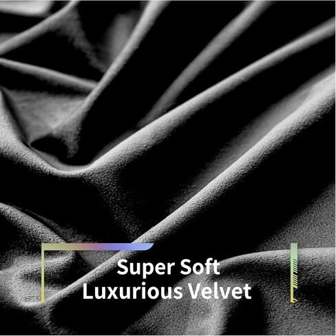Black Velvet Curtains with Romantic Lace Trim for Living Room, Room Darkening Luxury Window Curtains 84 inches long, Rod Pocket & Back Tab, W52 x L84 inches, 2 Panels Set in Saudi Arabia