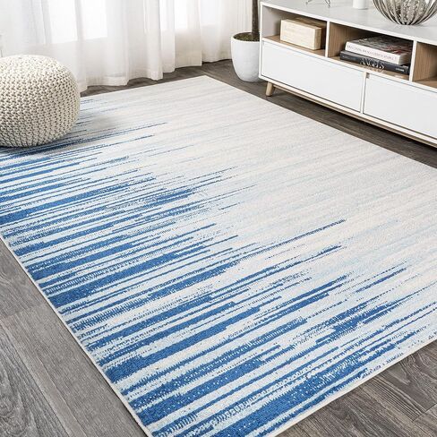 JONATHAN Y CTP112B-28 Linear Modern Half-Stripe Indoor Area-Rug Bohemian Easy-Cleaning High Traffic Bedroom Kitchen Living Room Non Shedding, 2 X 8, Grey in Saudi Arabia