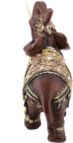 Lucky Elephant Figurine, Feng Shui Wood Grain Elephant Statue Sculpture Brings Good Luck, Wealth, Joy for Office Home Desktop Decoration(Large) in Saudi Arabia