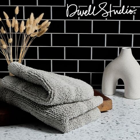 DwellStudio Non-Slip Back Cotton Bath Rugs: Luxurious Comfort and Anti-Slip Protection in Grey - 2pc Set in Saudi Arabia